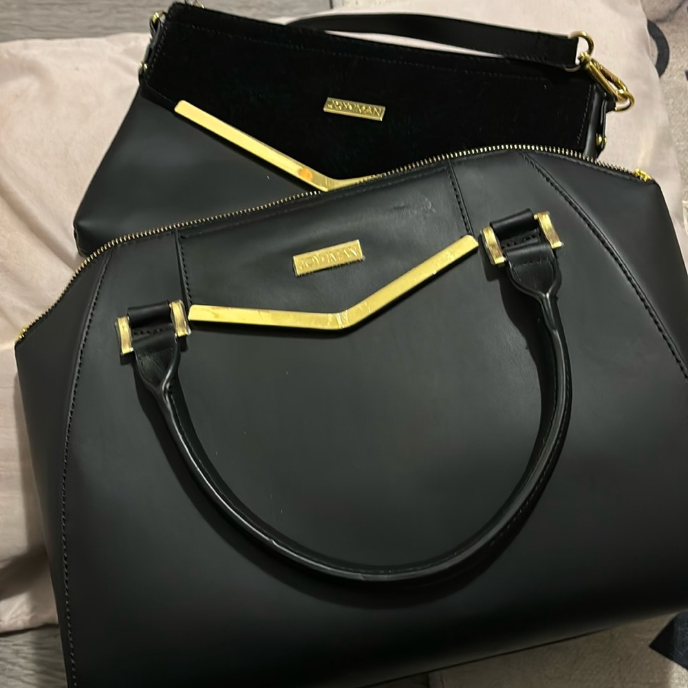 Joy & Iman black purse set